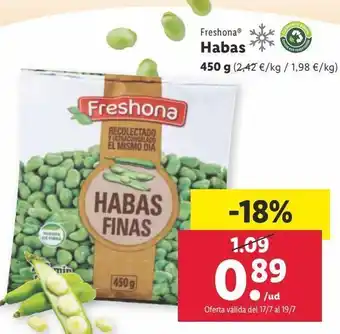 Lidl Habas freshona oferta