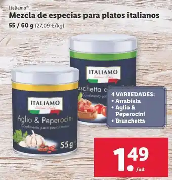 Lidl Especias italiamo oferta