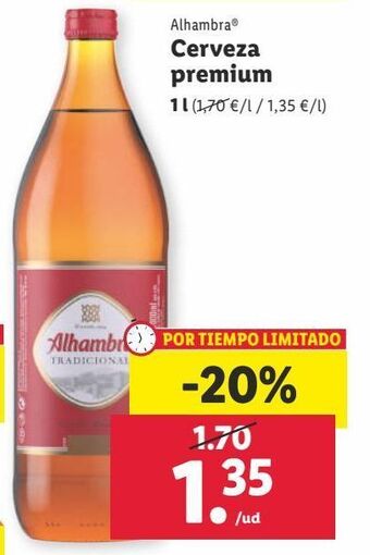 Lidl Cerveza alhambra oferta