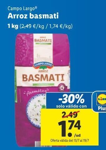 Lidl Arroz basmati campo largo oferta