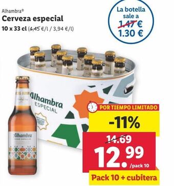 Lidl Cerveza especial alhambra oferta