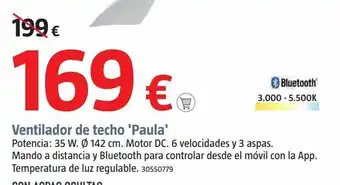 Bauhaus Ventilador techo paula dc 142cm oferta