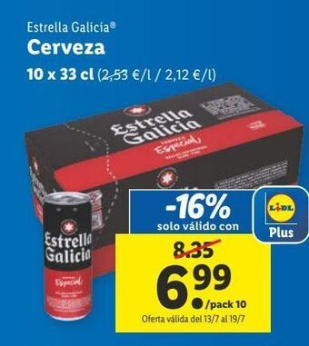 Lidl Cerveza estrella galicia oferta