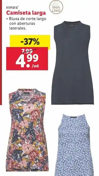 Lidl Camiseta larga mujer esmara oferta