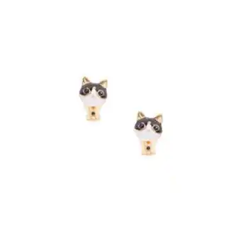 Claire's Gold cat clip-on earrings oferta