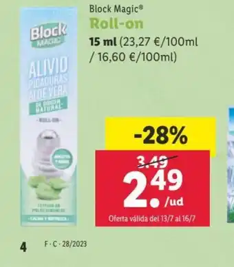 Lidl Block Magic Roll-on oferta