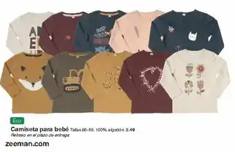 Zeeman Eco Camiseta para bebé tallas - 68-86 3 por oferta