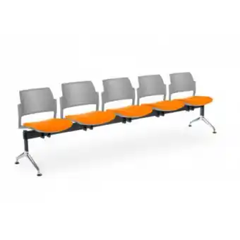 Ofiprix Bancada sala de espera kyoto tapizada 5 asientos gris oferta