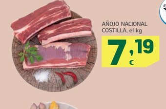 HiperDino AÑOJO NACIONAL COSTILLA, el kg oferta
