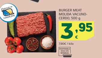 HiperDino BURGER MEAT MOLIDA VACUNO-CERDO, 500 g oferta