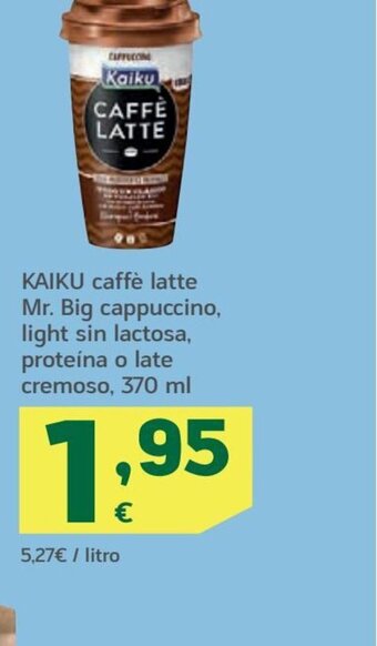 HiperDino KAIKU caffè latte Mr. Big cappuccino, light sin lactosa, proteína o late cremoso, 370 ml oferta