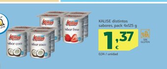HiperDino KALISE distintos sabores, pack 4x125 g oferta