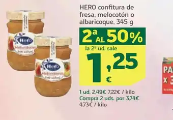 HiperDino HERO confitura de fresa, melocotón o albaricoque, 345 g oferta