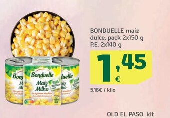 HiperDino BONDUELLE maíz dulce, pack 2x150 g P.E. 2x140 g oferta