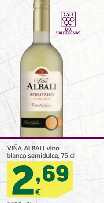 HiperDino VIÑA ALBALI vino blanco semidulce, 75 cl oferta