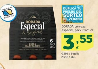 HiperDino DORADA cerveza especial, pack 6x25 cl oferta