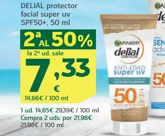 HiperDino DELIAL protector facial super uv SPF50+, 50 ml oferta