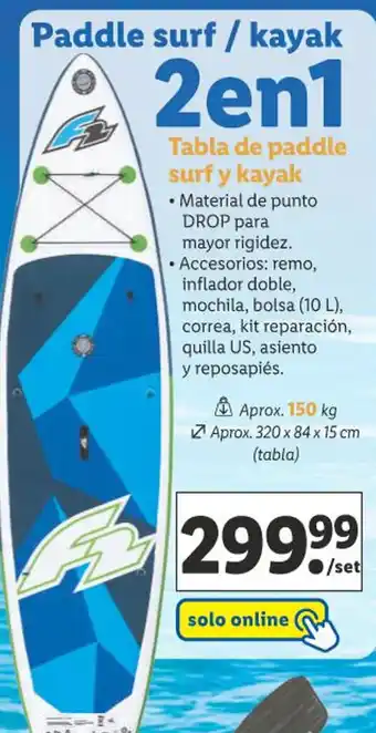 Lidl Tabla de paddle surf y kayak oferta
