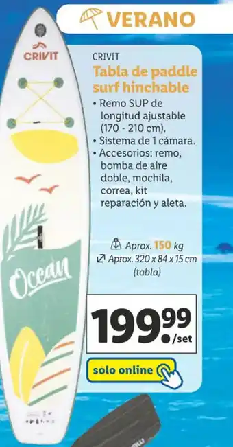 Lidl Tabla de paddle surf hinchable oferta