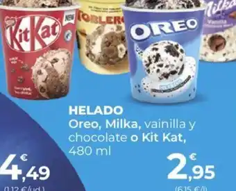 SPAR HELADO Oreo, Milka, vainilla y chocolate o Kit Kat, 480 ml oferta