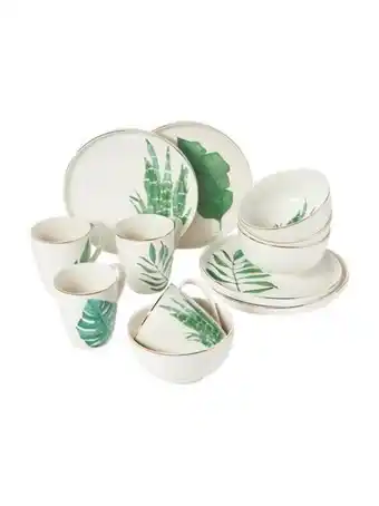 Westwing Vajilla de porcelana fine bone china timba, 4 comensales (12 uds.) oferta