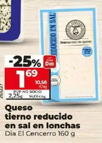 Dia Queso tierno reducido en sal en lonchas oferta