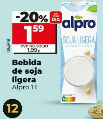 Dia Bebida de soja ligera Alpro 1L oferta