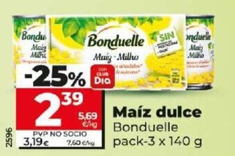 Dia Maíz dulce Bonduelle pack-3 x 140 g oferta