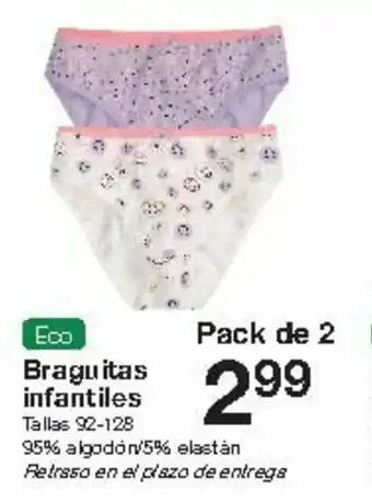 Zeeman Eco Braguitas infantiles Pack de 2 oferta