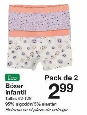 Zeeman Eco Bóxer infantil Tallas 92-128 Pack de 2 oferta