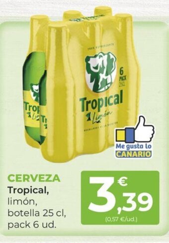 SPAR CERVEZA Tropical, limón, botella 25 cl, pack 6 ud. oferta