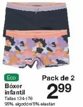 Zeeman Eco Bóxer infantil Tallas 134-178 Pack de 2 oferta