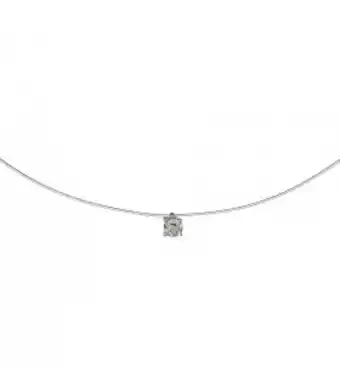 Oro Vivo Collar de oro blanco 9k con hilo de pescar diamante 0.029ct oferta