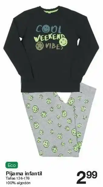 Zeeman Eco Pijama infantil Tallas 134 - 176 100% algodón oferta