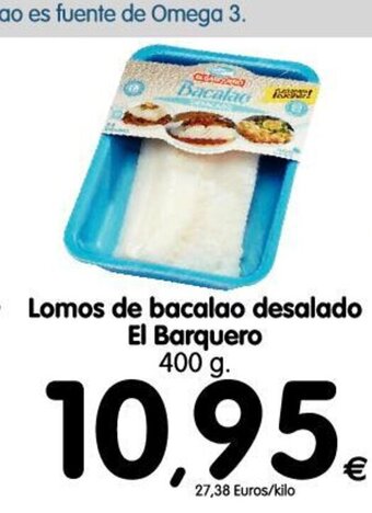 Alimerka Lomos de bacalao desalado El Barquero 400g. oferta