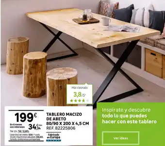 Leroy Merlin Tablero Macizo De Abeto 80 90 X 200 X 4.5 Cm oferta