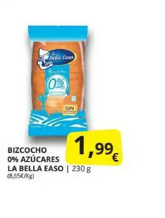 Supermercados MAS Bizcocho 0% Azúcares La Bella Easo 230g oferta