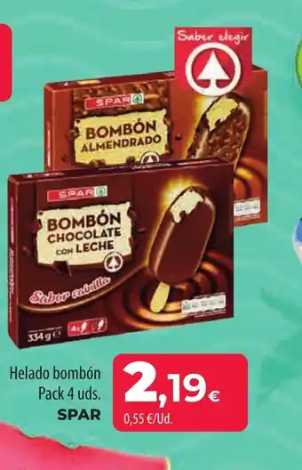 Spar Tenerife Helado bombón Pack 4 uds. SPAR oferta