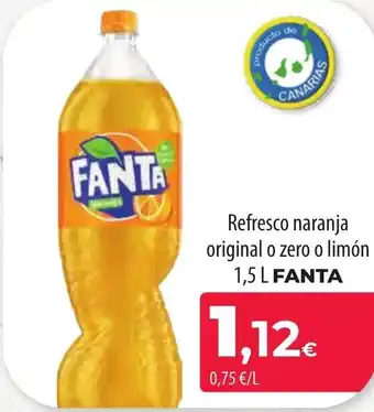 Spar Tenerife Refresco naranja original o zero o limón 1,5 L FANTA oferta