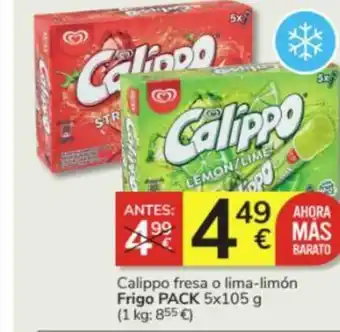 Consum Calippo fresa o lima-limón Frigo PACK 5x105 g oferta
