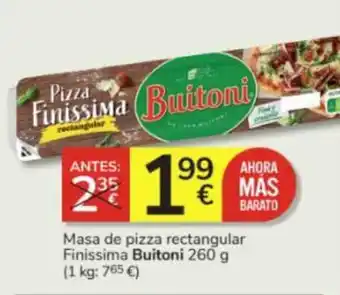 Consum Masa de pizza rectangular Finissima Buitoni 260 g oferta