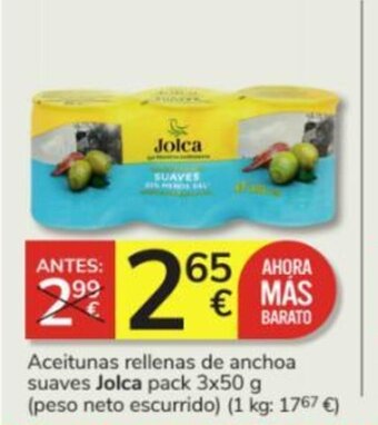 Consum Aceitunas rellenas de anchoa suaves Jolca oferta