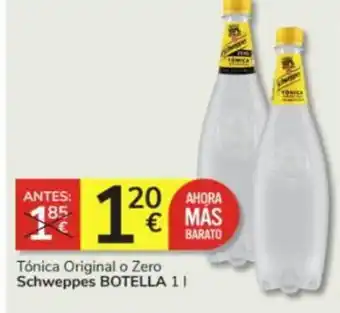 Consum Tónica Original o Zero Schweppes BOTELLA 1L oferta