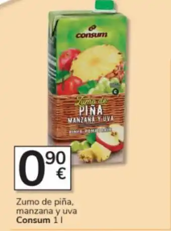 Consum Zumo de piña, manzana y uva Consum 1L oferta