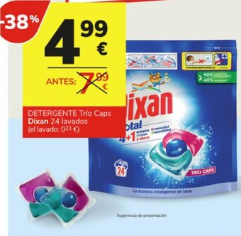 Consum DETERGENTE Trío Caps Dixan 24 lavados oferta