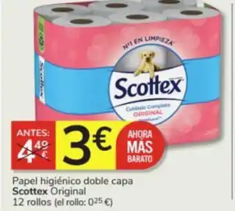 Consum Papel higiénico doble capa Scottex Original oferta