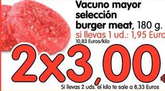 Alimerka Vacuno mayor selección burger meat, 180g oferta