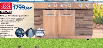 Costco BBQ gas Mini Island 7 quemadores oferta