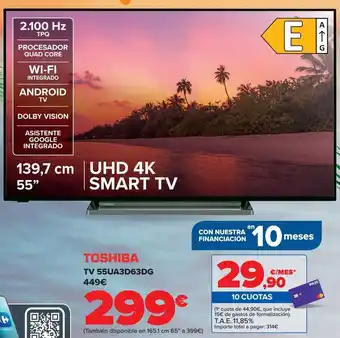 Carrefour Toshiba tv 55ua3d63dg oferta