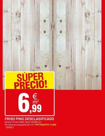 Bricoking Súper precio! € 6.99 friso pino desclasificado grosor 10 mm. med. lama 10x200 cm. de venta por paquete de 2 m². pvp paquet oferta